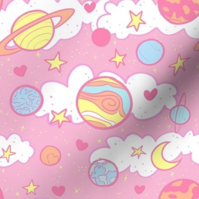 Original Cute Planets in Pink