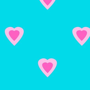 Art Gallery Give Love pink heart fabric by the yard, hot pink heart fabric,  Valentine fabric, large heart fabric,pink and white heart fabric