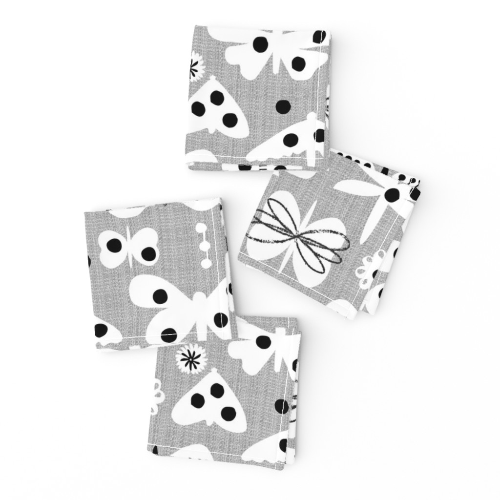 Black and white and polka dot moths