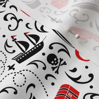 A Pirate's Life Damask (White_