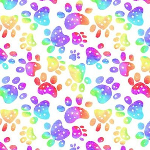 Rainbow paw prints #2