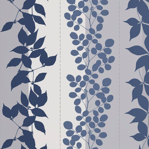 Neutral Leaf Design Blue