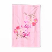 Watercolor Flower And Child Of God Teatowel Design