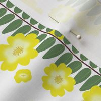Hypericum Hidcoteleaf stripe with scattered flowers - white (Coordinate for Buttercups on a bush)