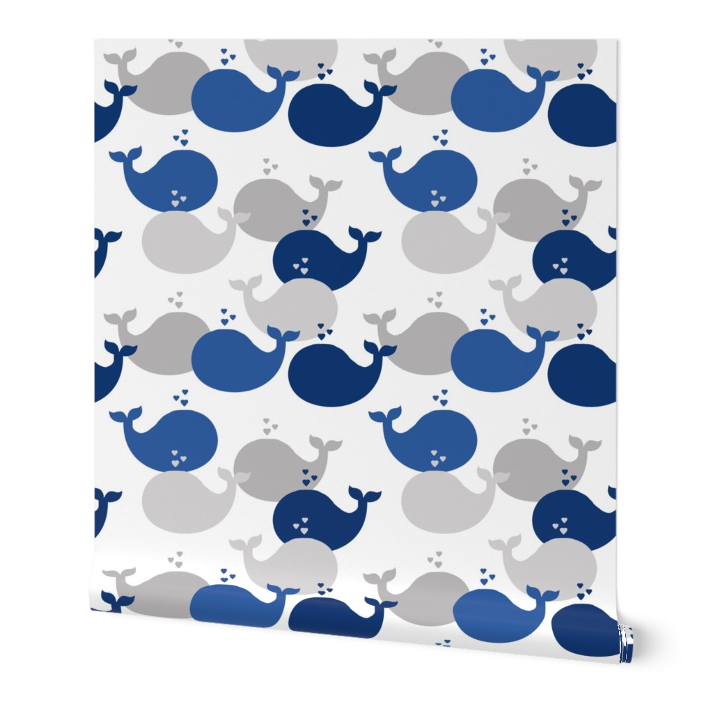 Whales Navy Blue Baby Boy Nursery