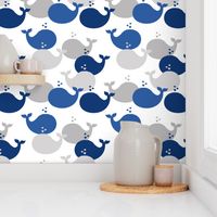 Whales Navy Blue Baby Boy Nursery