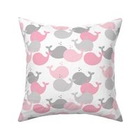 Whales Pink Grey Gray Baby Girl Nursery