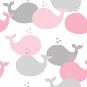 Whales Pink Grey Gray Baby Girl Nursery