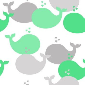 Whales Mint Green Baby Nursery