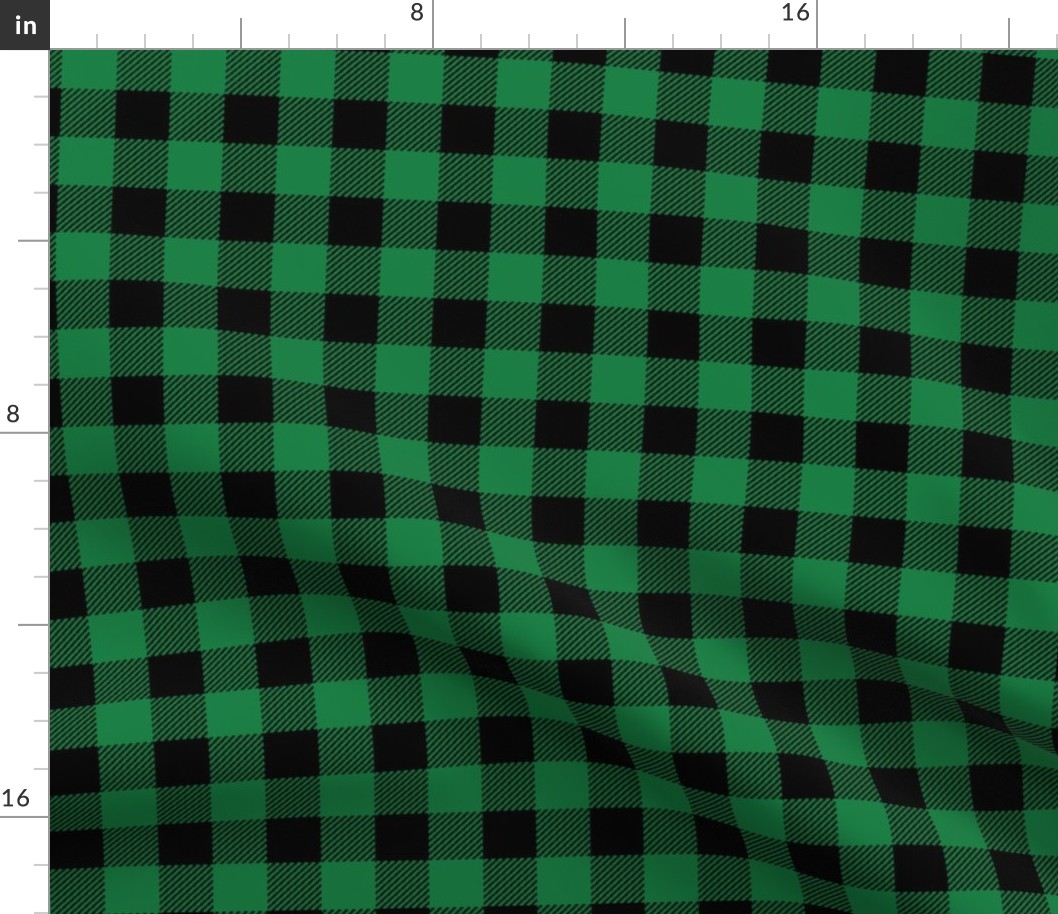 1" buffalo plaid black and green kids cute nursery hunting outdoors camping green and black plaid checks