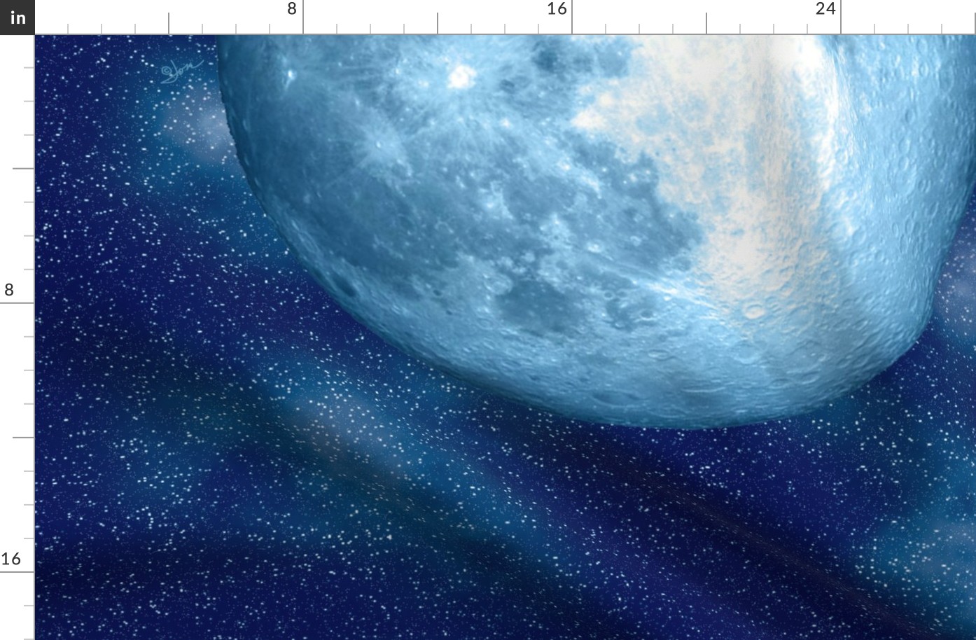 Nebula Blue Moon Fabric