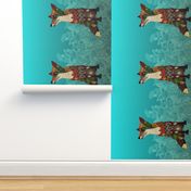 ice floral fox yard art panel