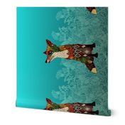 ice floral fox yard art panel