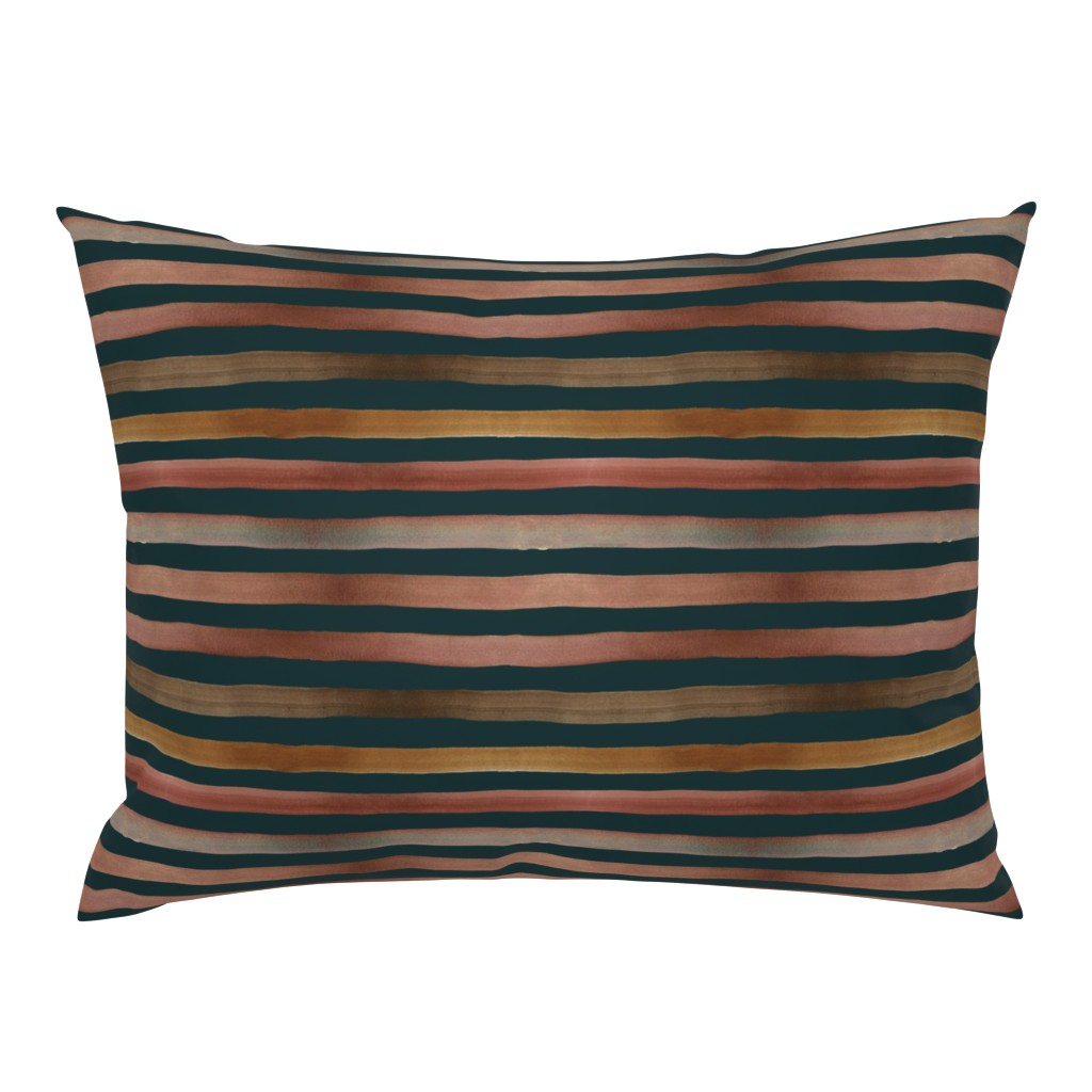 autumn ombre stripe - teal 3/4 inch