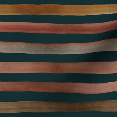 autumn ombre stripe - teal 3/4 inch
