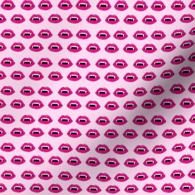 TINY - vampire lips - teeth, lip,  lips, halloween, halloween scary, spooky -pink