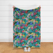 Vivid Colorful Botanical Flowers Pattern