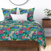 Vivid Colorful Botanical Flowers Pattern