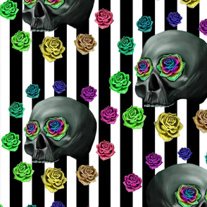 Neon skull stripes large