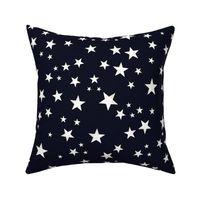 Shining Golden and White Colored Stars. Night and Stars Pattern