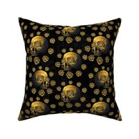 Gold skulls damask very small