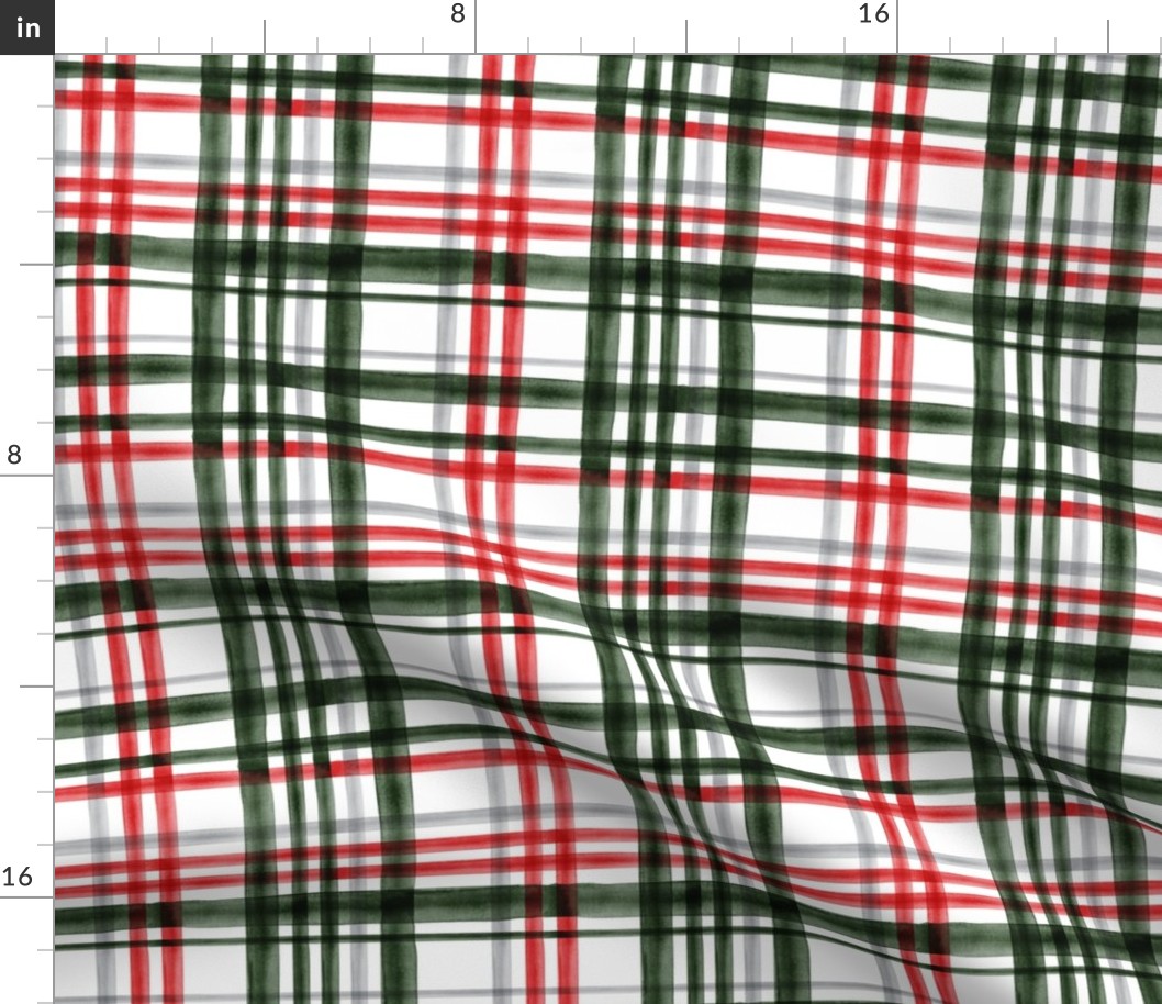Christmas Plaid - red, green, and grey - LAD19