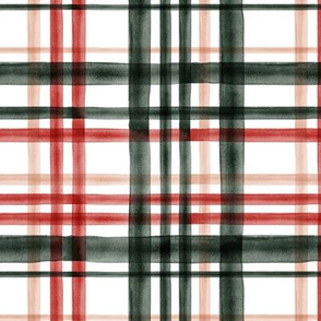 watercolor plaid - red, green and blush - LAD19