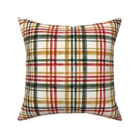 Christmas Plaid - Green, red, gold on cream - LAD19