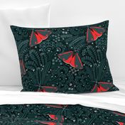 Cinnabar moth - moody floral pattern