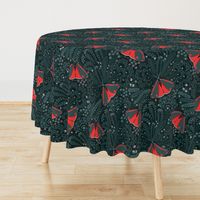 Cinnabar moth - moody floral pattern