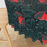 Cinnabar moth - moody floral pattern