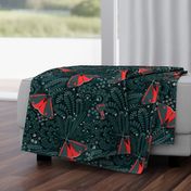 Cinnabar moth - moody floral pattern