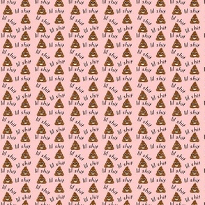 TINY - lil sh*t - poop, emoji, poop emoji fabric, sweary fabric - pink