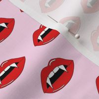 vampire lips - teeth, lip,  lips, halloween, halloween scary, spooky -pink and red