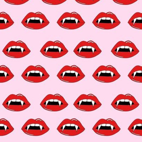 vampire lips - teeth, lip,  lips, halloween, halloween scary, spooky -pink and red