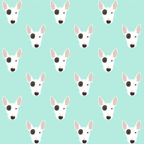 bull terrier dog fabric - eye patch dog, dog fabric, dogs, terrier dog - mint