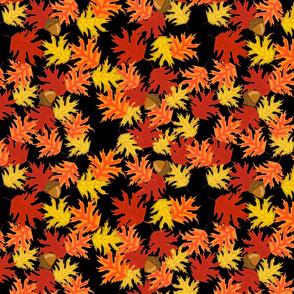 Autumn Leaves MultipleAcorn on Black