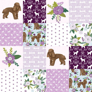 toy poodle cheater quilt - brown toy poodle, poodle fabric, poodle design 