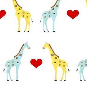 Blue and Yellow Giraffes