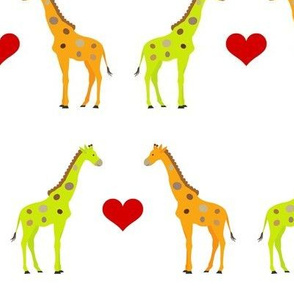 Green and Orange Giraffes