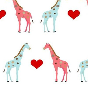 Blue and Pink Giraffes