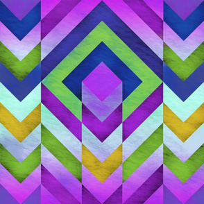 Color Block Chevron - Purple and Green