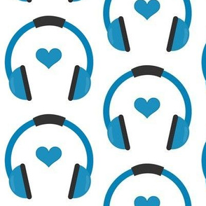 Blue Heart Headphones