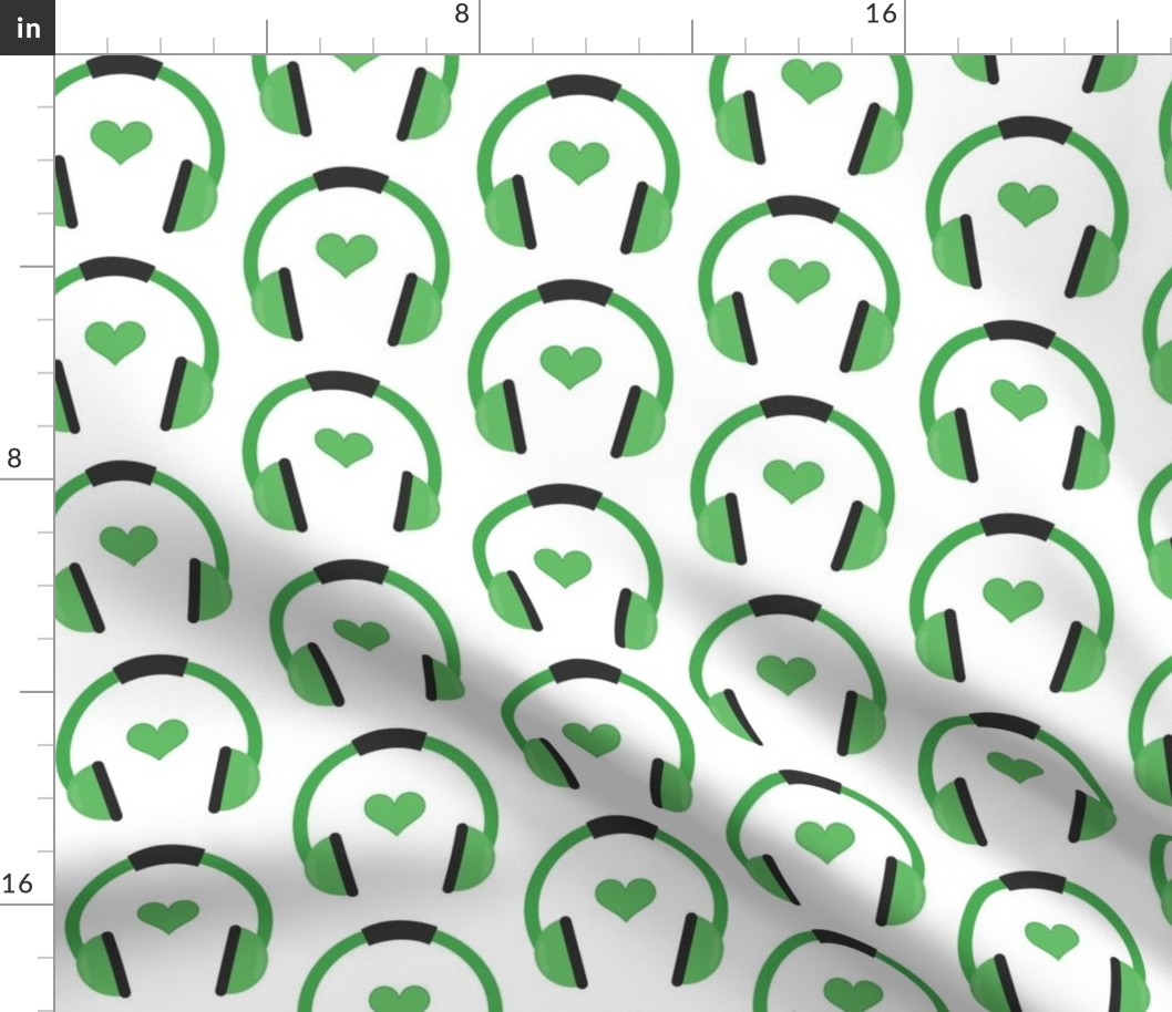 Green Heart Headphones