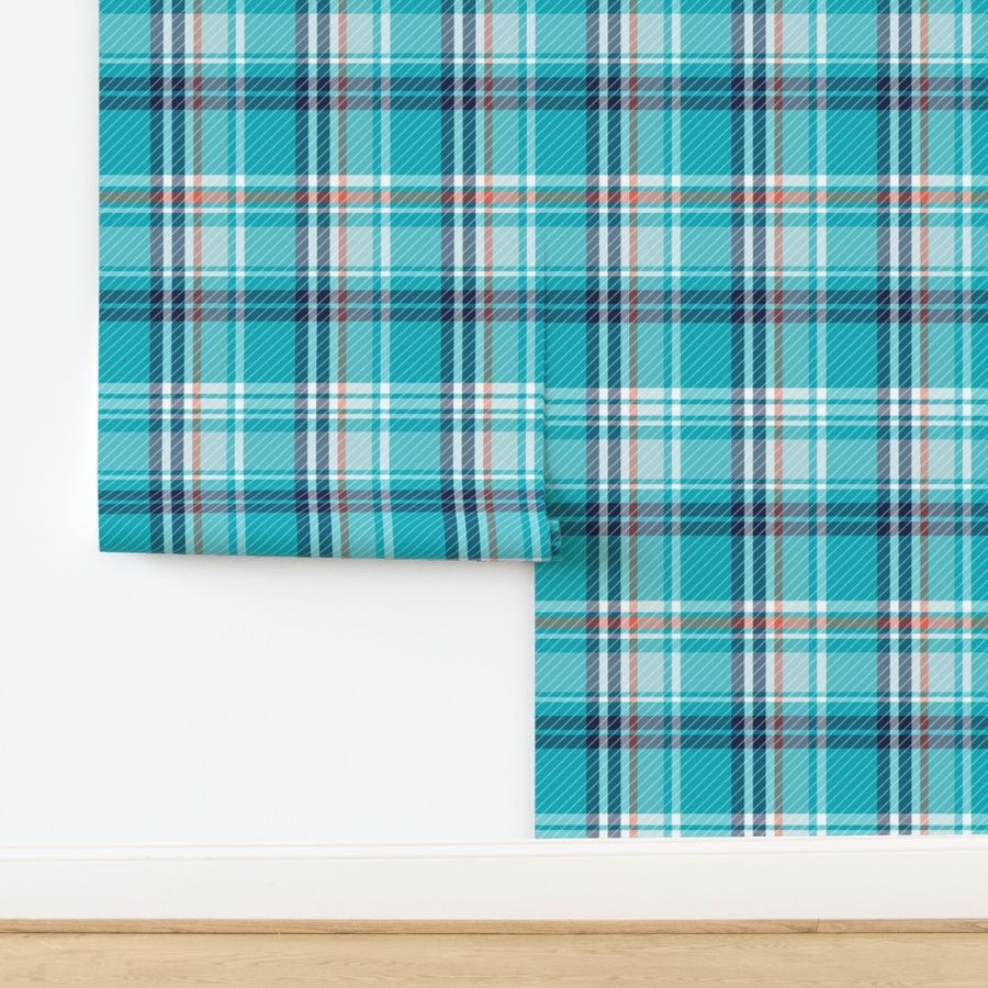 Mariner Plaid - Aqua Large Scale