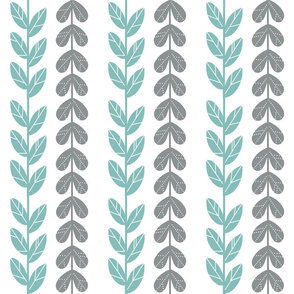 teal and grey leaves