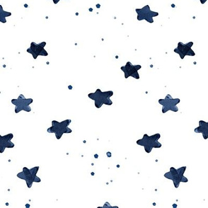 rotated navy watercolor stars