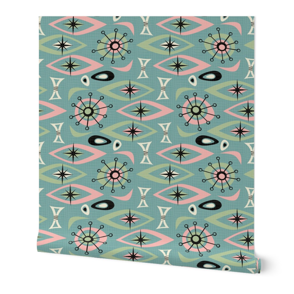 Mid Century Shapes - Pink Green Blue