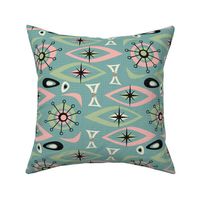 Mid Century Shapes - Pink Green Blue
