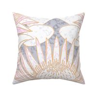 Pink King Protea Art Deco (silver) 24”